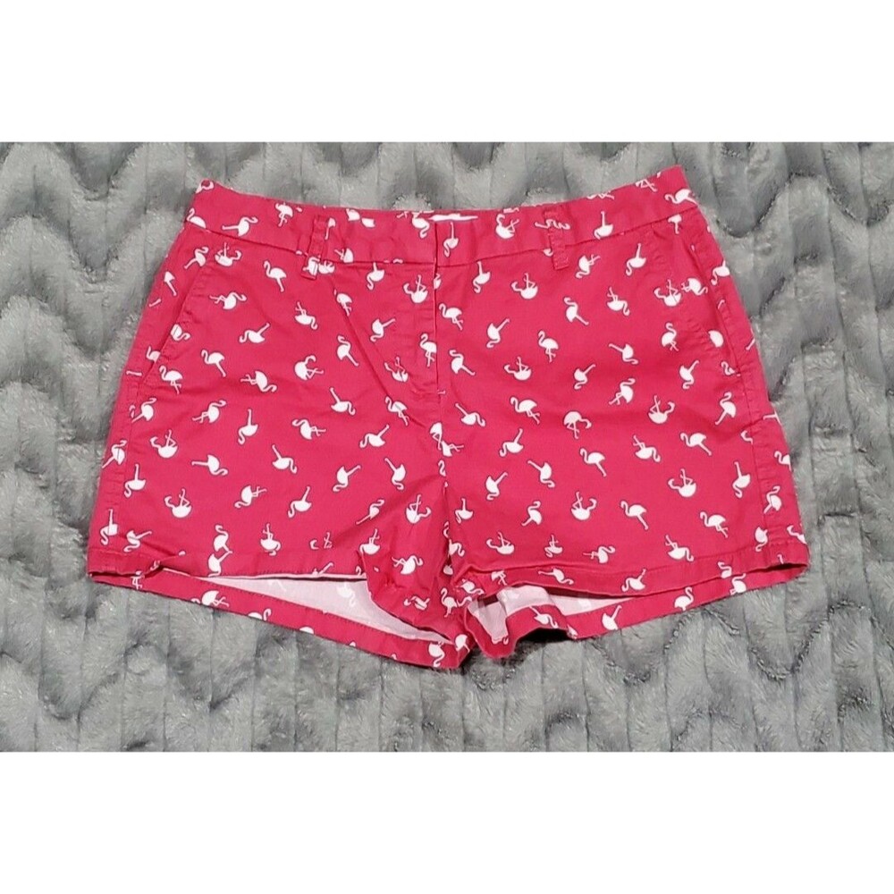 Elle Womens Size 6 Pink Flamingo Bird Walking Shorts